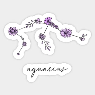 Aquarius Flower Horoscope Sticker